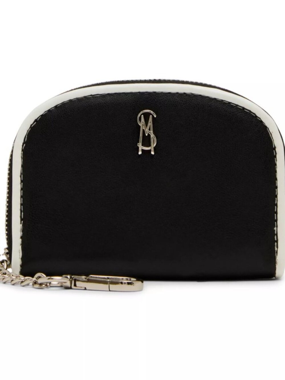 Steve Madden Black with White Trim Dome Wristlet Keychain